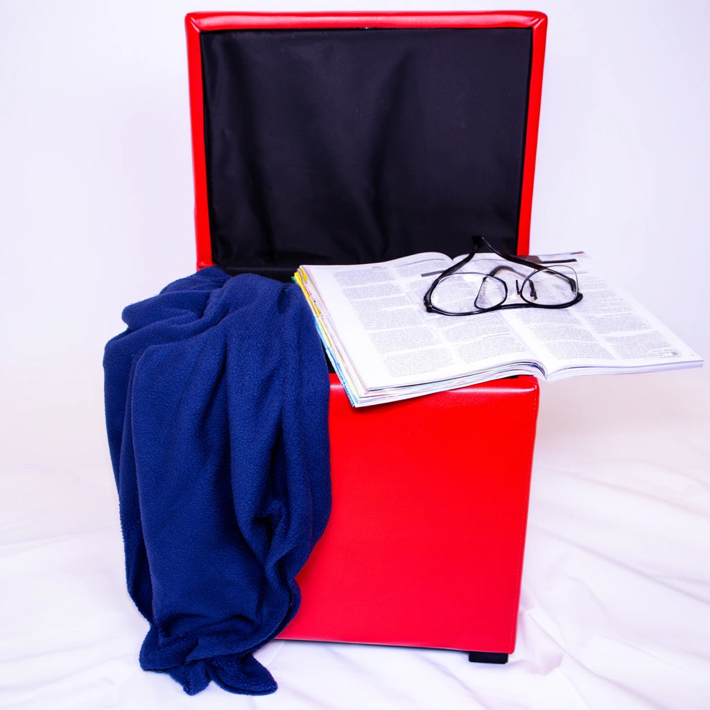 Gestoffeerde poef, kleur rood